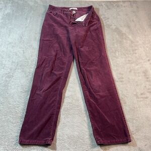 Croft & Barrow Burgundy Corduroy‎ Pants Stretch Casual Classic Trousers